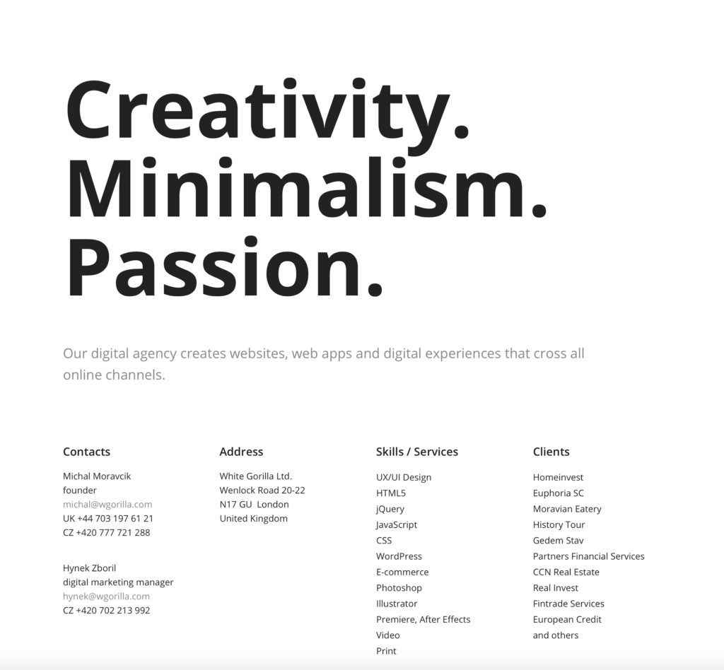 landing pages have creativity minimalism passion
