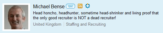 good headline copy for LinkedIn Michael Bense for finding clients on LinkedIn