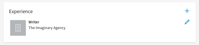 LinkedIn profile work experience
