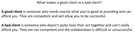 good client vs bad client