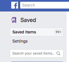 saved items on Facebook