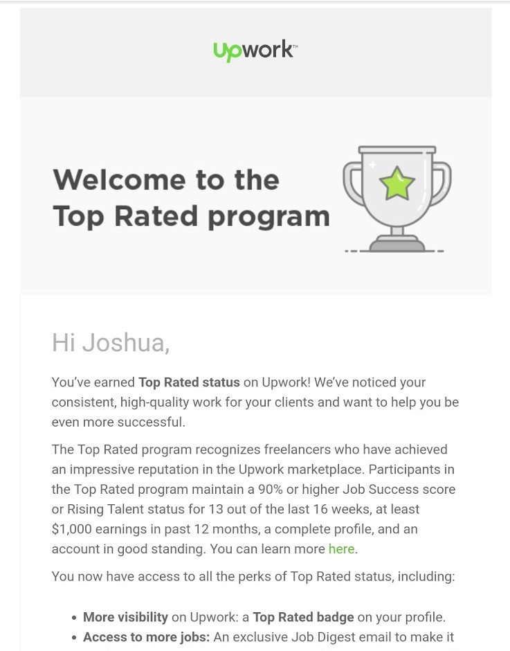top-rated status on Upwork doesn't mean you make a lot of money