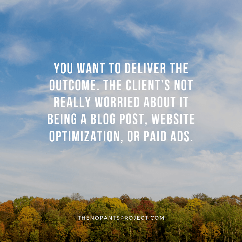 outcome is the most important in a freelance seo business